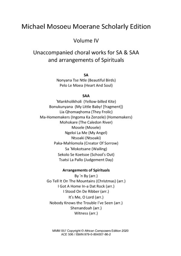 michael mosoeu moerane scholarly edition volume iv
