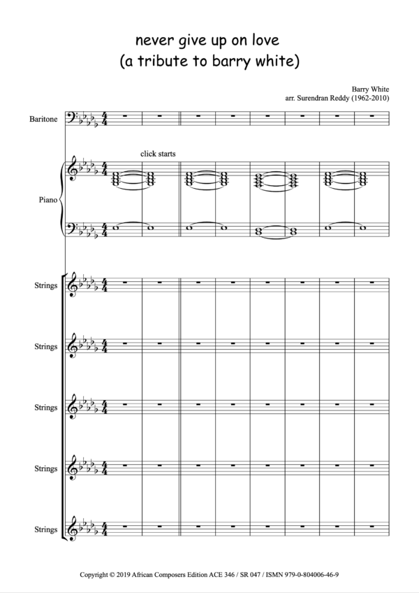 never give up on love (a tribute to barry white) (arr.)
