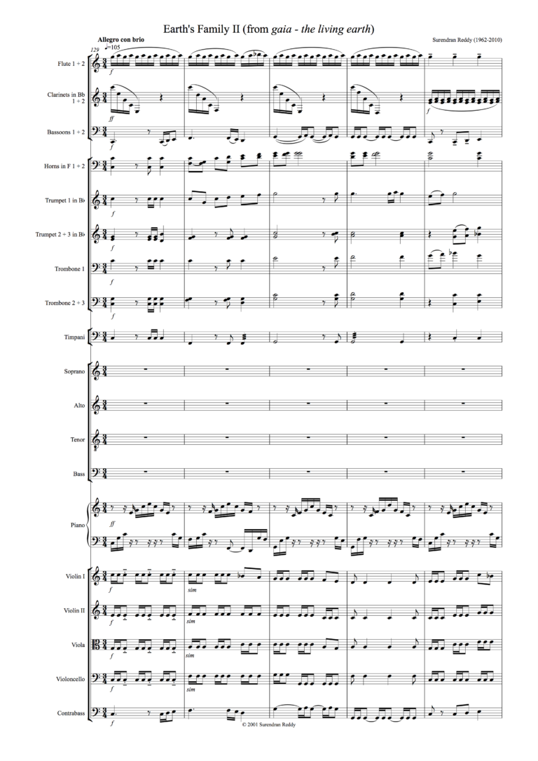 gaia the living earth [orchestral score]