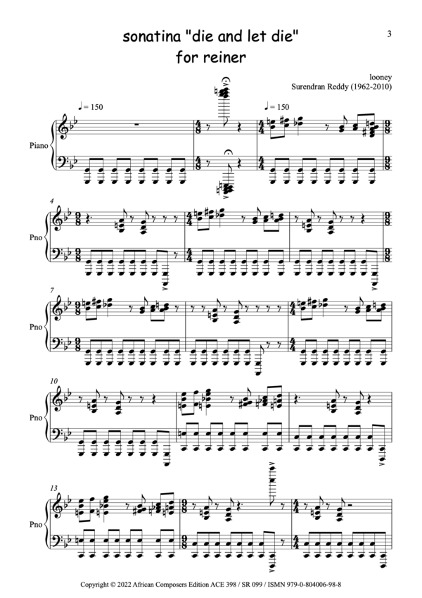sonatina 'die and let die' for reiner