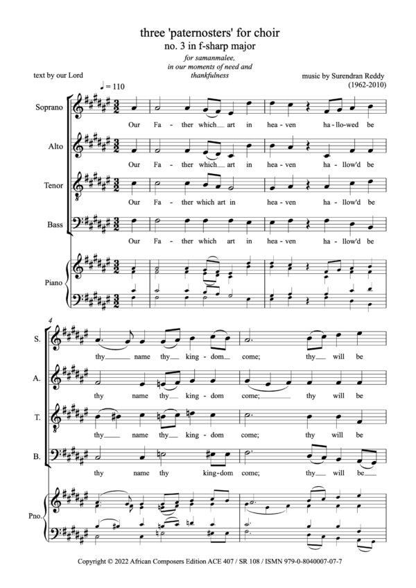 three 'paternosters' for choir