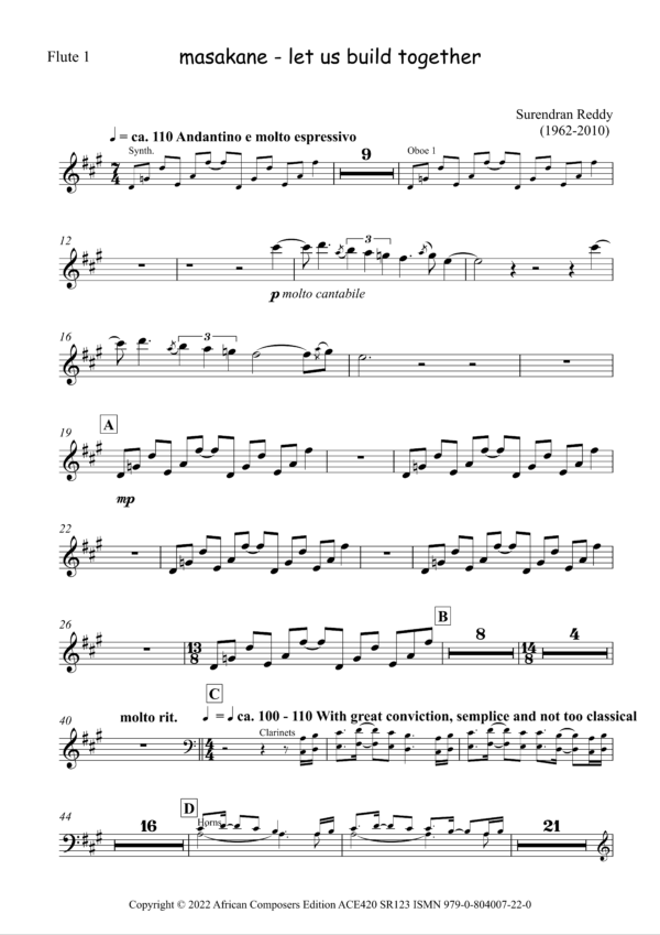 masakane let us build together (set of orchestral parts)