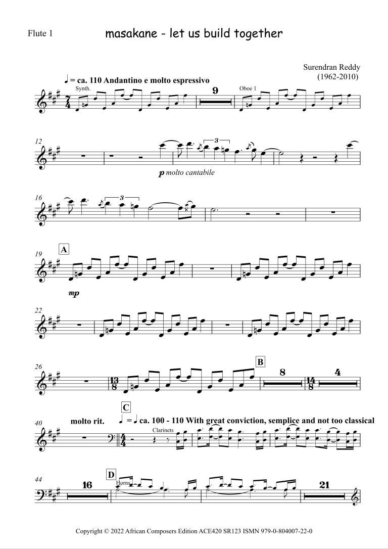 masakane let us build together (set of orchestral parts)