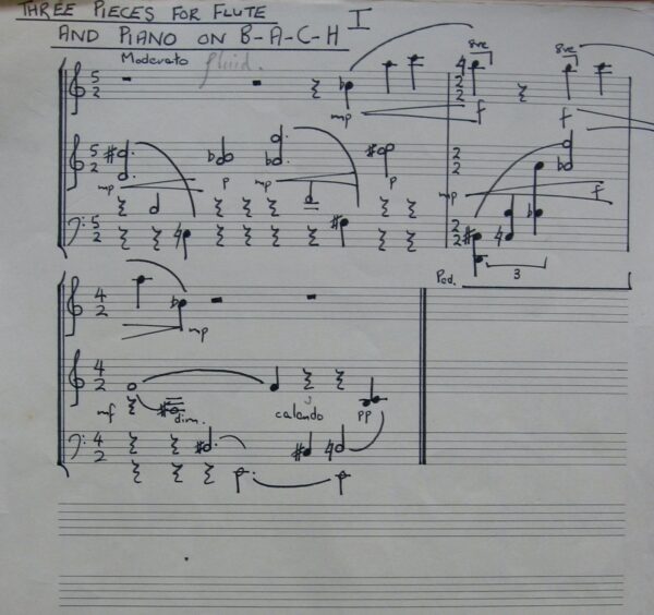 three pieces for flute and piano on b a c h